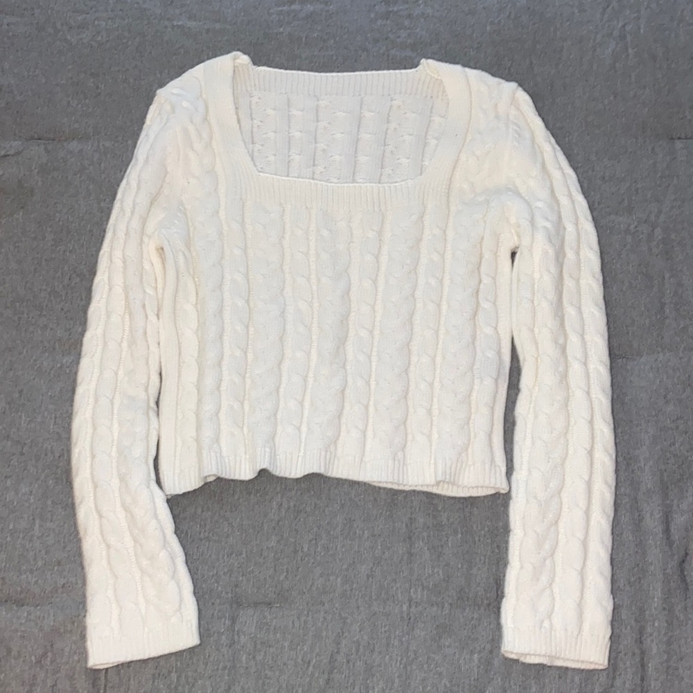 Cable Knit Square Neck Women’s Sweater
